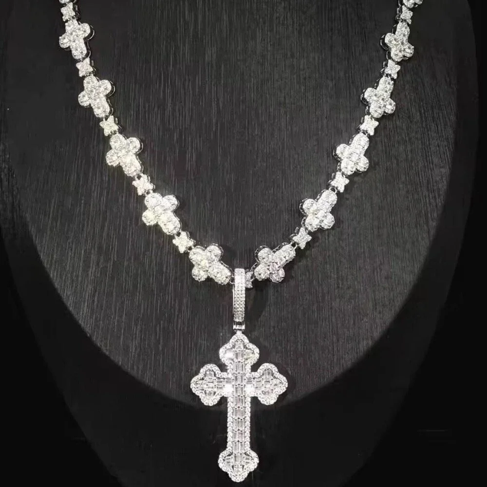 Iced Out Cross Necklace 18inch